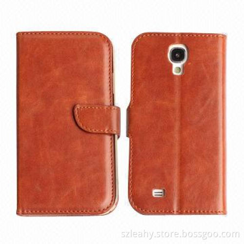 Nice texture wallet card slot PU leather mobile phone case for Samsung Galaxy S4